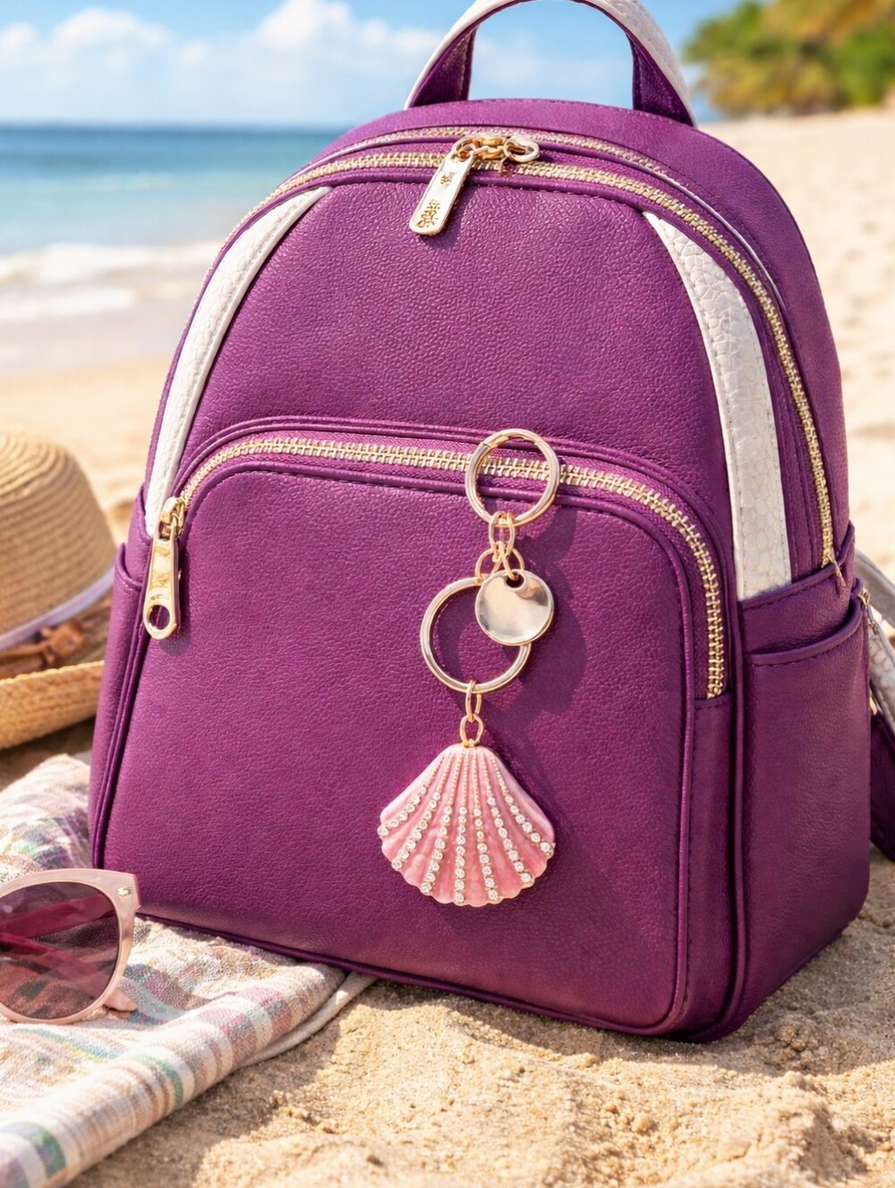 Pink Pearl Seashell Bag Charm - NWT - Picture 6 of 7